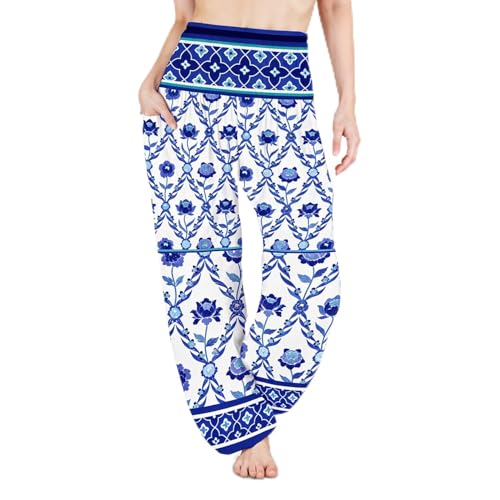 Pantalon de yoga ample avec poches et taille smockée confortable Atiya