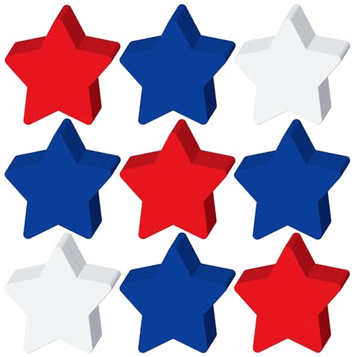Kisston 360 Pcs Star Cutouts Paper 3.9" Red White and Blue Patriotic Decor