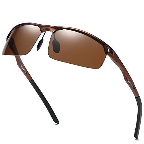 Duco Gafas De Sol Deportivas Polarizadas Para Hombre Con Ultraligero Y Marco De Metal Irrompible, 100 Uv400 8550 Marrón Duco Gafas De Sol Deportivas Polarizadas Para Hombre Con Ultraligero Y Marco De Metal Irrompible, 100 Uv400 8550 Marrón