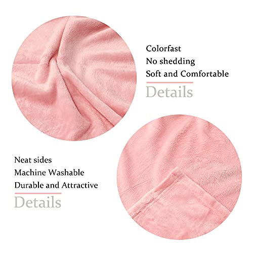 Image of NANPIPER Fleece Blankets, Super Soft Flannel Fuzzy Blanket for Couch, Luxury Cozy Lightweight Microfiber Dog Blanket-Throw Size,Pink