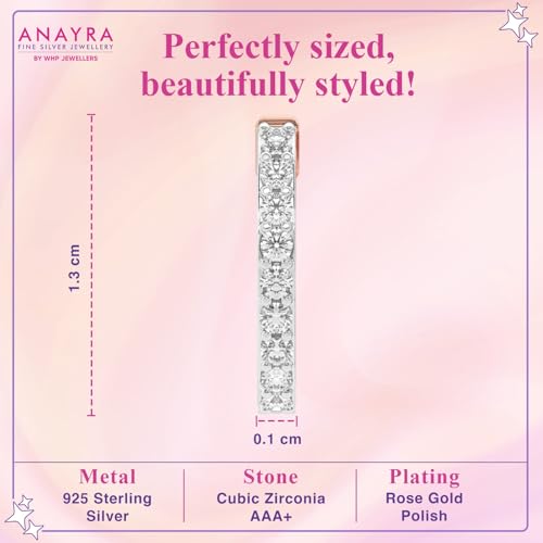 Image of 925 Sterling Silver Hoop Earrings for Women | Hypoallergenic Rhodium Plated Anti-Tarnish Lightweight Silver Hoops | Daily Wear & Office Wear Jewellery | Gift for Wife, Girlfriend, Mother, Sister | Birthday, Anniversary, Rakhi