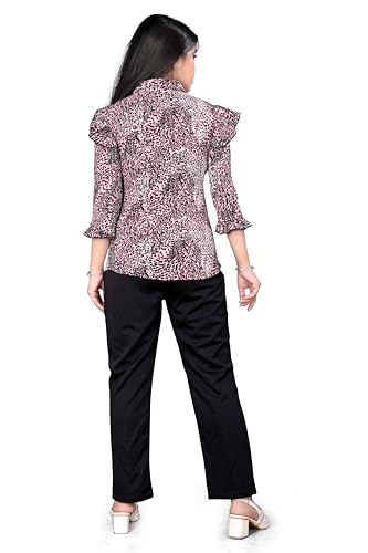 Image of Girls /Kids Printed Floral Designer Top and Palazzo Set Crop Top and Palazzo Set Printed /Fancy Palazzo and top Set for Girls with tie in Waist