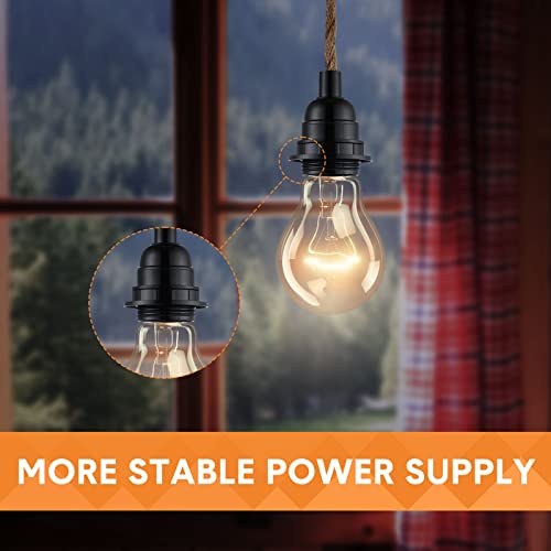 Tuanse 4 Pack Pendant Light Cord, 15Ft Plug In Kit With Switch, Industrial Vintage E26 E27 Socket Set For Edison Bulbs thumb #3