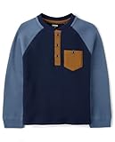 Gymboree,Boys,and Toddler Long Sleeve Thermal Henley Shirt,Blue Colorblock,3 Years