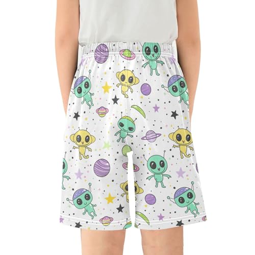 ALAZA Alien Starry Solar System Planet Pajama Shorts Sleep Shorts Pant Lounge Pajama Bottoms Elastic Waist with Pockets2