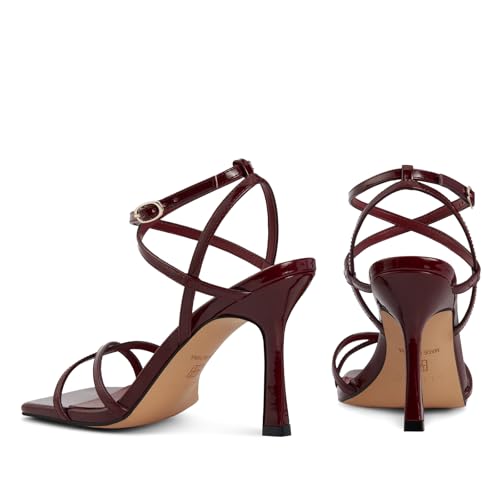 Image of wetkiss Strappy Heels for Women Stiletto High Heeled Sandals Adjustable Ankle Strap, Square Open Toe for Homecoming Party Dress Wedding Daily