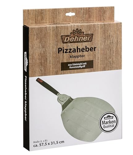 Dehner Pizzaheber, Pizzaschieber klappbar/hochwertig, ca. 38 x 5.5 x 31.5 cm, Edelstahl/Kunststoff, Silber