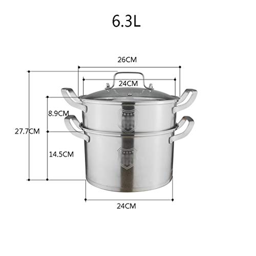Creatore di cous cous in acciaio inossidabile con inserto per cottura a vapore, capacità 6,3 l, pentola a vapore, piccola dimensione