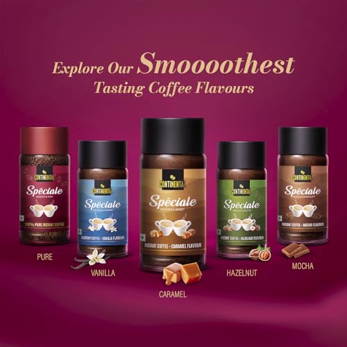 Image of Continental Speciale | Caramel Flavoured Coffee | 50 gm Jar | Makes 25 Cups | Instant flavored coffee powder for both Hot & Cold Coffee | Medium Roast