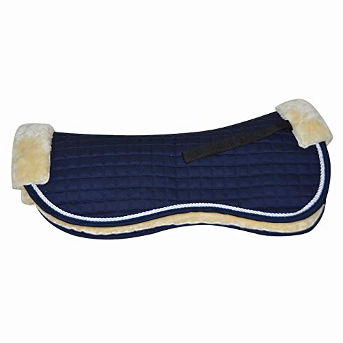 Tapis de selle en laine de mouton anti-frottements pour soulager le dos sensible des chevaux