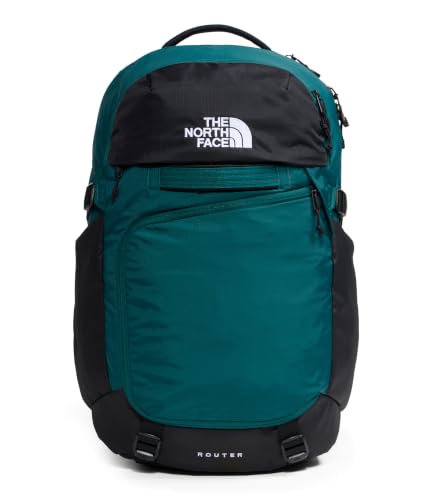 Image of The North Face Router Everyday Laptop Backpack - Daypack, Water Repellent, Laptop Sleeve, Reflective Details, Pacific Teal /TNF Black, One Size