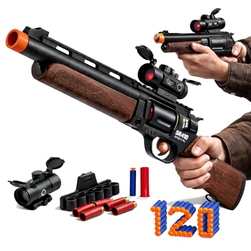 Realistic Toy Foam Blaster Sniper with Scope, Toddler Toy Dart Blaster with 120 Soft Foam Darts, Goggles, Air Pocket Technology Outdoor Game, Easter Basket Stuffers Kids Toys for Ages 8-12 Boys Girls