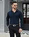 COOFANDY Athletic Fit Dress Shirts for Men Big Tall Stretch Button Up Shirts Business Casual Long Sleeve Shirts Deep Blue 3X-Large