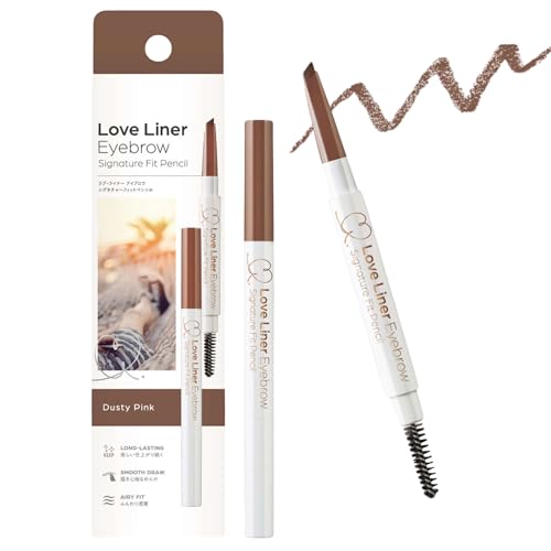 MSH Love Liner Eyebrow Pencil, Waterproof & Smudge-Proof, Long-Lasting & Natural Brow, Japanese Dual-Sided Brow pencil with Spoolie, 0.7 Oz/20g, Dusty Pink