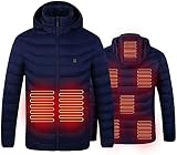 HCKZ USB Ladevorrichtung elektrische Heizbekleidung for Unisex mit 3 Heizungsstufen 8 Heizzonen warmheizte Jacken (Color : Blue, Size : M-Medium)