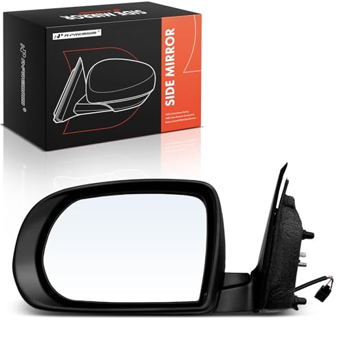A-Premium Driver Side Power Door Mirror - Compatible with Jeep KL Series Cherokee 2014 2015 2016 2017 2018 - Non-Heated Manual Folding Black Outside Rear View Mirror - Replace# 68164059AD