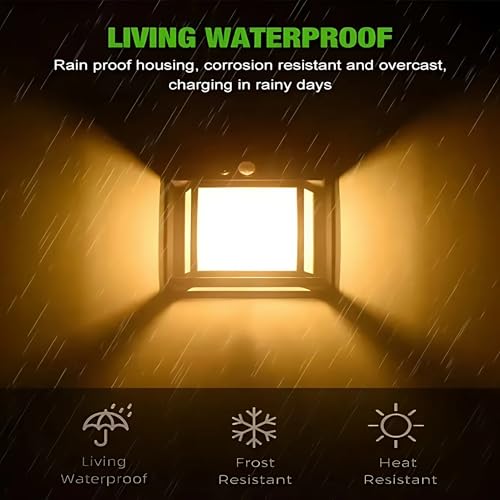 Image of MANSAA Solar Wall Light with Motion Sensor, 3 Light Modes, 3-4 Hours Battery Life, Black