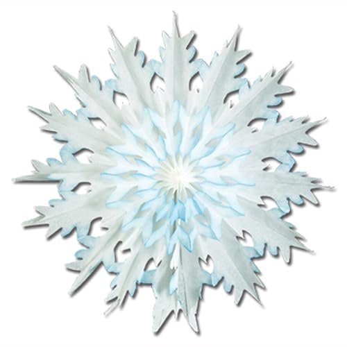 Flocon de neige teint en papier blanc bleu Beistle 20371 suspendre