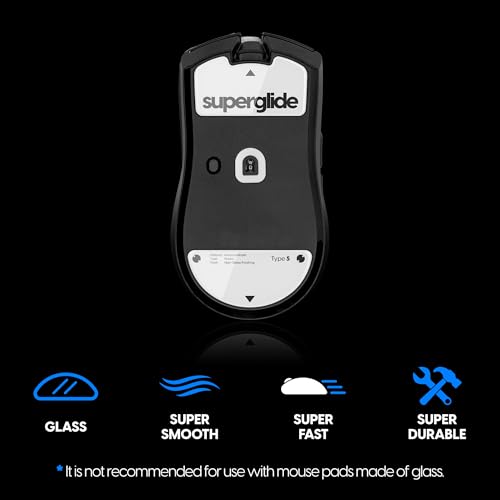 Image of Superglide Glass Mouse Skates - Super Smooth Glide, Polished Round Edge, Super Fast Gaming Mouse Feet with Durable Sole for Razer Viper v3 Pro (Type-S, White)