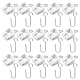 OSVJE 60 Pcs Curtain Track Sets, Ceiling Mount Hooks Metal Shower S Hooks Curved Rollers, Straight Rollers for Home/Interior Designers