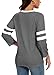 Womens 3/4 Sleeve Fashion Crewneck Tops Color Block Blouse Casual Loose Comfy Shirt