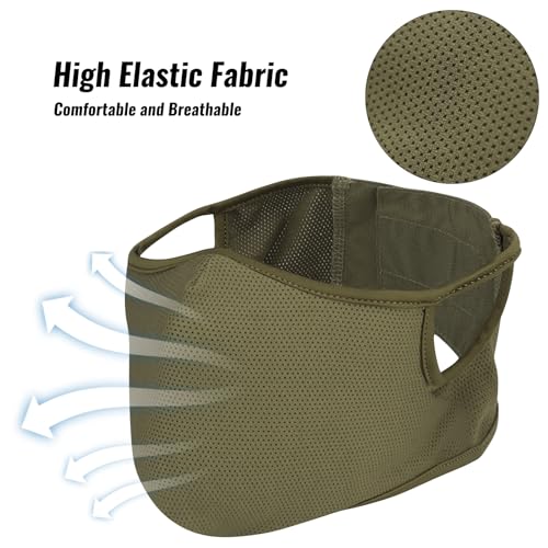 Qavctw Taktische Schießmaske, faltbar, Airsoft Silikonmaske, atmungsaktiv, freies Ohr, Outdoor, halbes Gesicht, Netz, Militärmaske für Schießen, Reiten, Klettern, Paintball, Jagd, Spiel