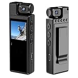 sakalaka 1080P Wearable Mini Body Camera 6 Hours Video Recording 180° Rotatable Lens Taking Picture Motion Detection, Small Body Cam Video Cameras for Cycling Law Enforcement Security