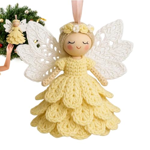 Generico Kit Fai Da Te Per Realizzare Un Angelo All'uncinetto, Kit Completo Per Principianti Con Filato, Facile Da Realizzare, Decorazione Creativa Da Appendere All'albero Di Natale