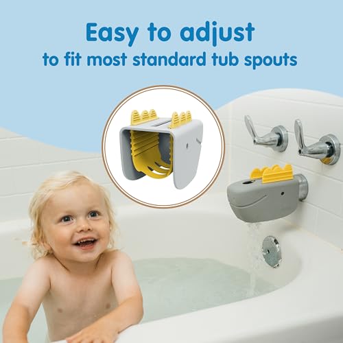 Image of Dr. Brown's CleanUp Dino-Soft Baby Bath Spout Cover, Soft and Safe on Tub Faucet, Toddler Bathtub Safety for Kids, BPA Free, Certified Plastic Neutral