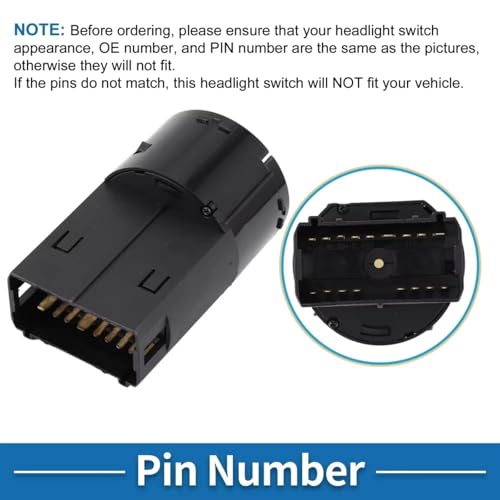 Interruptor de control de luz antiniebla para faros de coche sin panel compatible con Audi A3 97-03 5