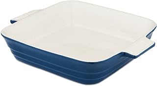 Barbary & Oak BO875003BLU Foundry - Fuente cuadrada de cerámica para horno, 26 cm, color azul