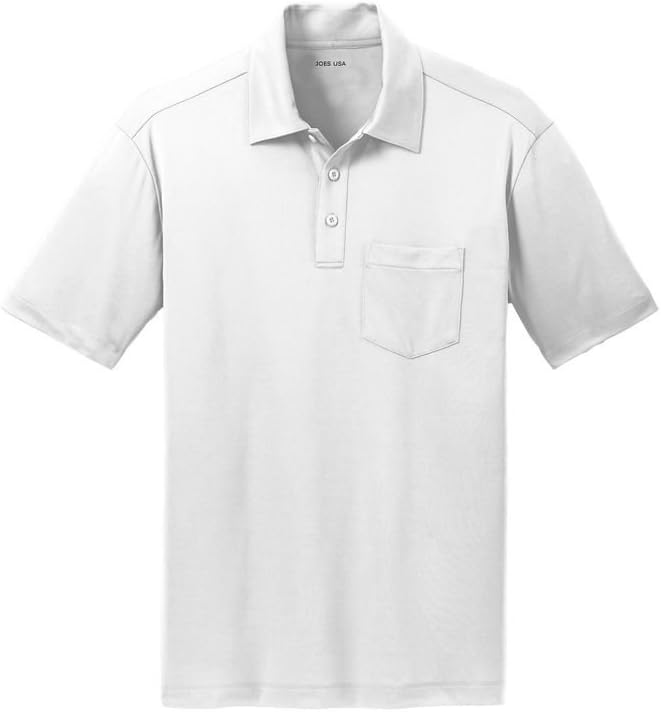 Men's Silk Touch Golf Polo's with Pocket in 9 Colors - Sizes XS-4XL