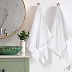 Superior Egyptian Cotton Pile Bath Towel Set of 2, Ultra Soft Luxury Towels, Thick Plush Essentials, Absorbent Heavyweight, Guest Bath, Hotel, Spa, Home Bathroom, Shower Basics, White - Image 2