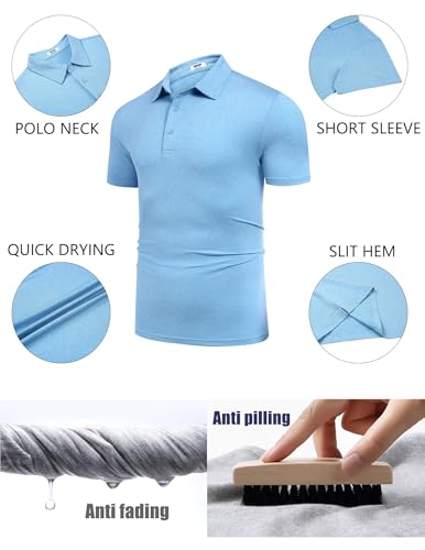Image of COOFANDY Men's Polo Shirt Golf Quick Dry Performance Short Sleeve Moisture Wicking Athletic Polo Collared Tennis T-Shirt