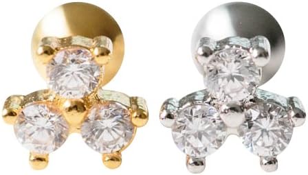 3 Mini Cubic Round Cz Tragus Earring,11P-00327 (gold)