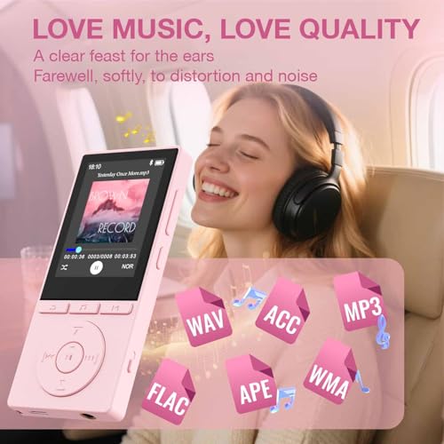 Lecteur MP3 64 Go avec Bluetooth 5.3 et haut-parleur intégré