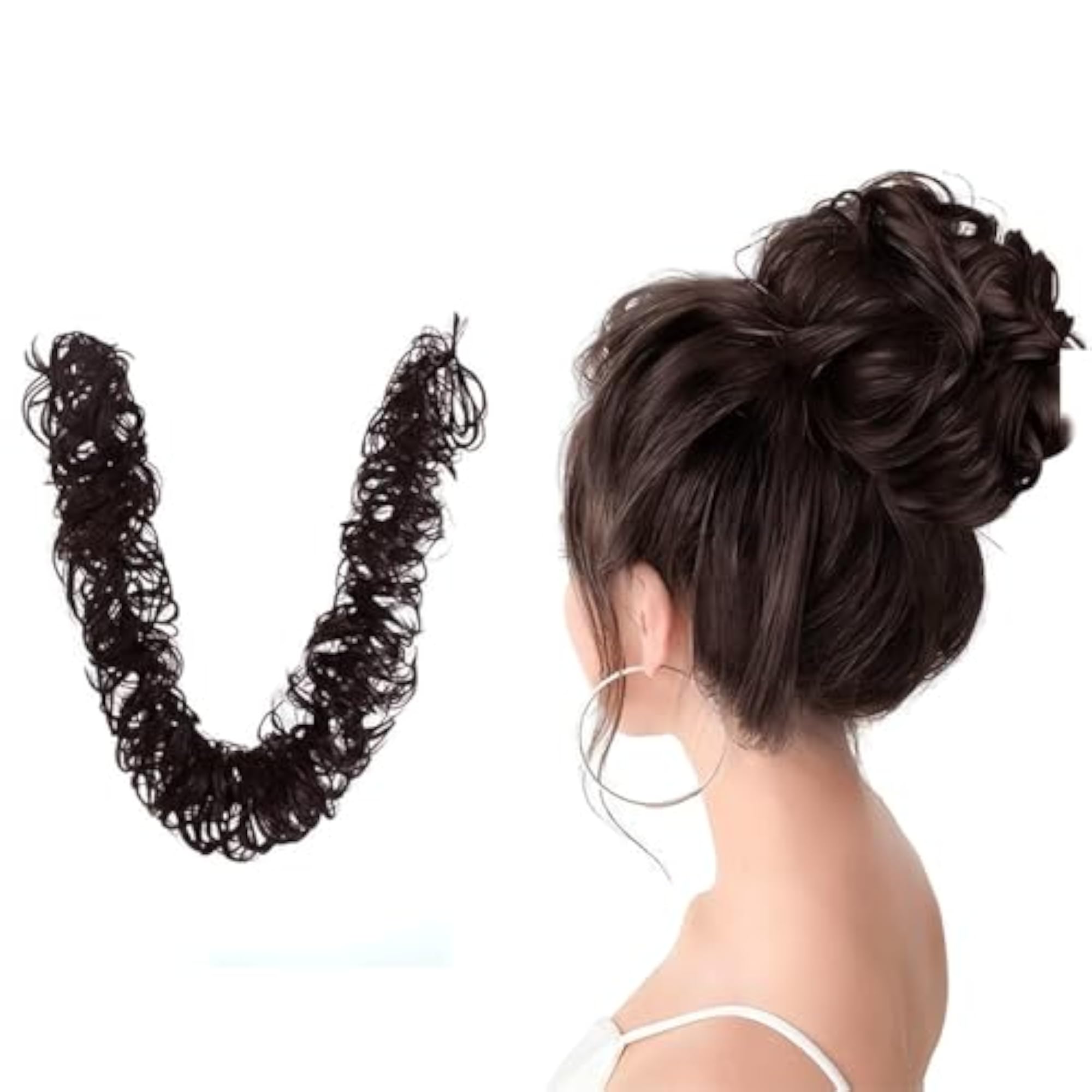 Funky Messy Party Hair Bun Maker, Brown