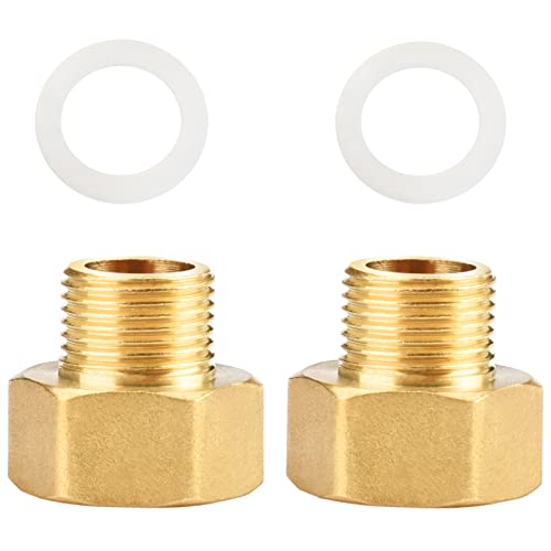 Noosverl 2 Stück Reduzierverlängerung Reduzierstück 3/8 auf 1/2 3/8 Zoll außen x 1/2 Zoll innen messing