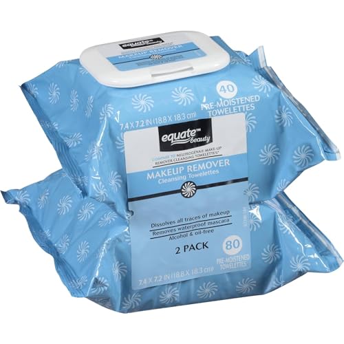 Equate Makeup Remover Cleansing Towelettes, 40 Count, 2 Pack