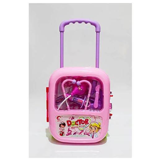 Homespired® Doktor sjuksköterska vagn/fodral stetoskop medicinskt kit verktyg lekset barn pedagogiskt lärande låtsas leka leksak - olika utgåvor - för åldrarna 3, 4, 5+ år (PINK DR ROLLEY)