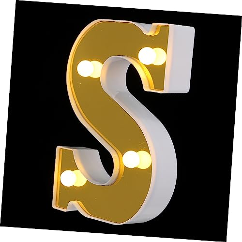 Lurrose Decorativa LED Alfabeto Para Bodas y Cumpleaños De Letras Iluminadas Letra S Sin Batería Para Decoración De Eventos