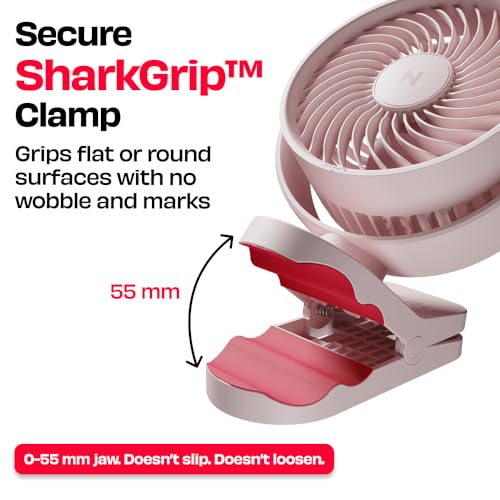 Image of NUUK KLĪP Portable & Rechargeable Clip Fan | 3000mAh Battery | Up to 8 hrs Runtime | Super - silent BLDC Motor | 4 Speed Modes | 360 Manual Head Rotation | Strong 0-55mm Clamp | Type-C Charging