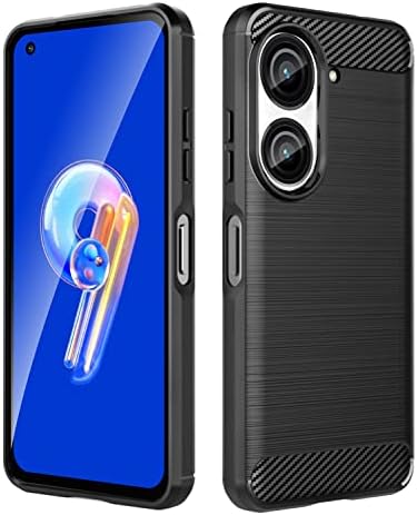 Dzxouui for Zenfone 9 Case Ultra Thin Lightweight TPU Rubber Shockproof Anti-Drop Non-Slip Protective Phone Case for Asus Zenfone 9 5G 2022 Case(DL-Black)