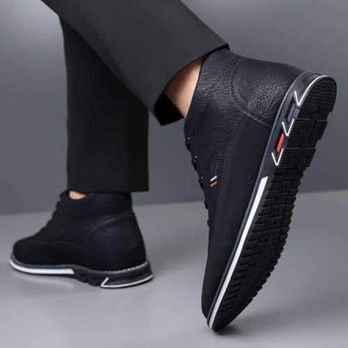 Image of Men's Casual Dress Boots Motorcycle Boots Plus Size Ankle Boots Lace Up Fashion Leather Boots Business Wedding Party Shoes