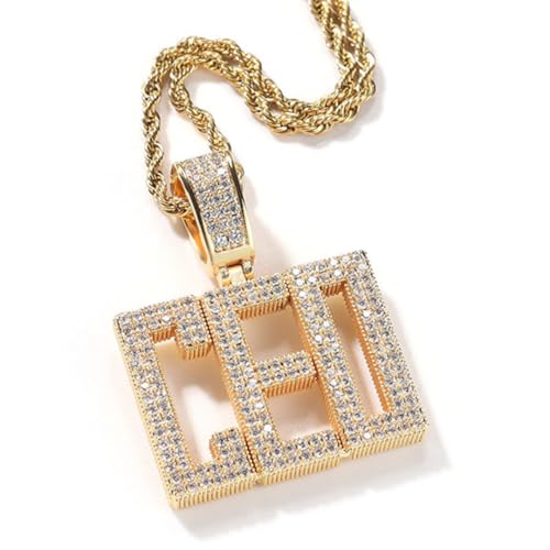 Custom Diamond Chain Iced Out Pendants for Men Name Plate Necklaces Custom Name Necklace for Men Women Cubic Zirconia Hip Hop Jewelry for Rappers Friends Lovers Family Gifts
