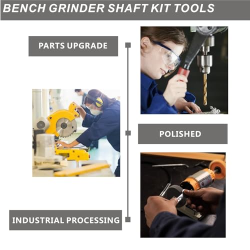 Anazous Shaft Arbor Extender 8mm Motor Arbor Adapter Bench Grinder Extension Shaft Threaded Shaft Backing Kit for Polisher Sander Polishing Grinding Buffing Wheel Rotary