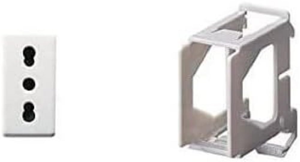 GEWISS - DY01007 Serie System Nr. 1 sopporto per montaggio su guida DIN un modulo compresa con Nr. 1 Presa bivalente