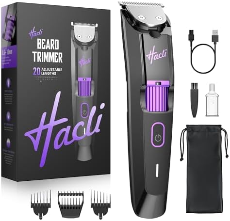 HACLI Professional Beard Trimmer for Men - Cordless IPX7 Waterpro...