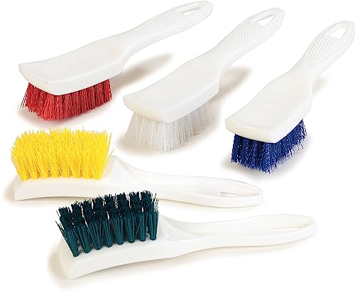 Image of SPARTA 41395EC14 Plastic Scrub Brush, Detail Brush, Kitchen Brush with Hanging Hole for Cleaning, 7 Inches, Blue (Pack of 3)