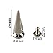 50PCS Silvery Cone Spikes Metallic Screw Back Studs DIY Craft Cool Rivets Punk 10 X 25mm